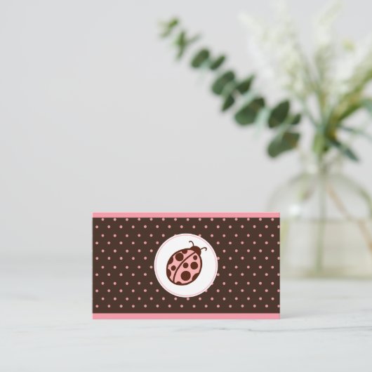 Cartes de visite de Ladybug rose (Debout devant)