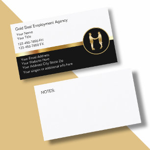 Cartes de visite de l'agence d'emploi Classy