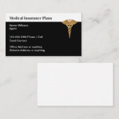 Cartes de visite de l'agent d'assurance Médicale c (Devant / Derrière)