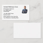 Cartes de visite de l'agent d'assurance photo (Devant / Derrière)