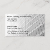 Cartes de visite de l'agent de location de bureaux (Devant)