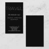 Cartes de visite de l'agent de voyage Black White (Devant / Derrière)