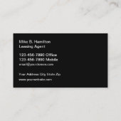 Cartes de visite de l'agent immobilier Classy City (Dos)