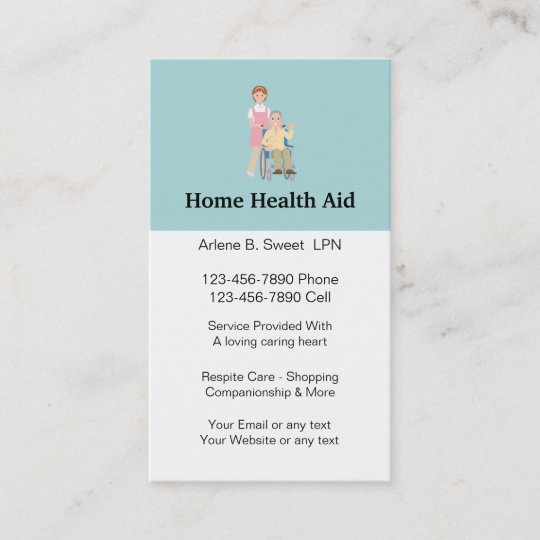 Cartes De Visite De L Aide Sanitaire A Domicile Zazzle Be