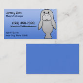 Cartes de visite de lamantin de Kawaii (Devant / Derrière)