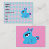 Cartes de visite de lapin bleu (Devant / Derrière)
