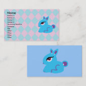 Cartes de visite de lapin bleu (Devant / Derrière)