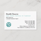 Cartes de visite de l'assurance Médicale de la san (Devant)