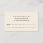 Cartes de visite de l'auteur de Feather Quill (Dos)