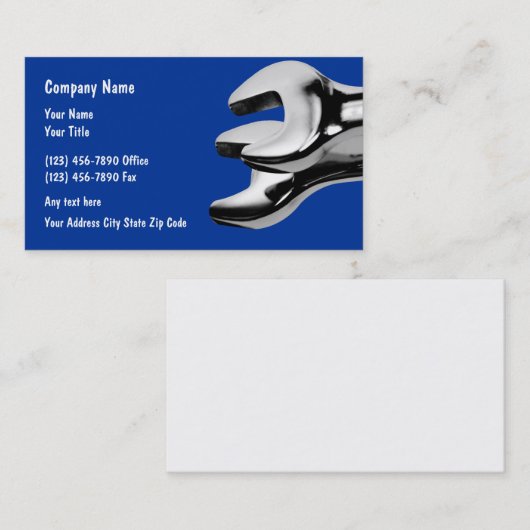 Cartes de visite de l'automobile Traverses mécaniq (Devant / Derrière)