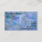 Cartes de visite de lavage d'aquarelle bleu (Dos)