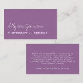 Cartes de visite de lavande (Devant / Derrière)