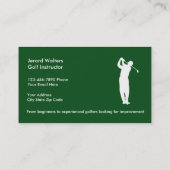 Cartes de visite de leçons de golf (Dos)
