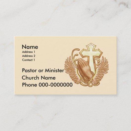 Cartes de visite de l'Église chrétienne (Devant)