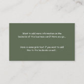 Cartes de visite de légumes (Dos)