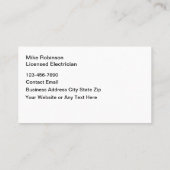 Cartes de visite de l'électricité (Dos)
