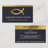 Cartes de visite de l'élégante église Black Gold F (Devant / Derrière)