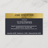 Cartes de visite de l'élégante église Black Gold F (Dos)