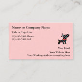 Cartes de visite de l'élevage de chiens (Dos)