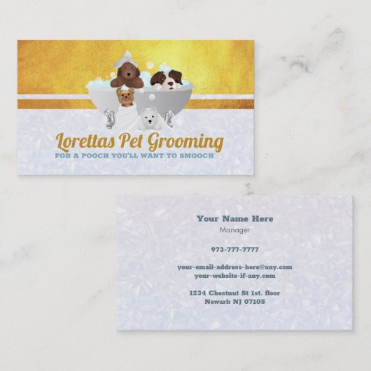 Cartes de visite de l'élevage de chiens (Devant / Derrière)