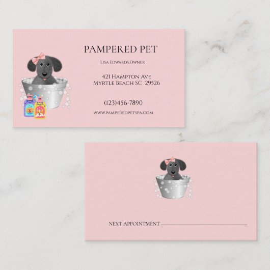 Cartes de visite de l'élevage de chiens (Devant / Derrière)