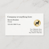 Cartes de visite de l'éleveur de animaux de compag (Dos)