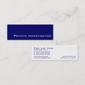 Cartes de visite de l'enquêteur privé blanc de la  (Devant / Derrière)