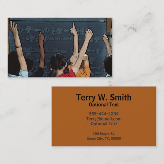 Cartes de visite de l'enseignant (Devant / Derrière)