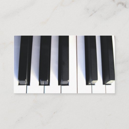 Cartes de visite de l'enseignant de piano (Dos)