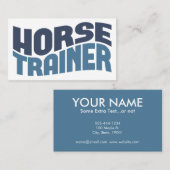 Cartes de visite de l'entraîneur de chevaux (Devant / Derrière)