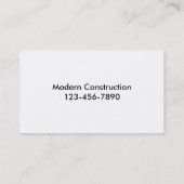 Cartes de visite de l'entrepreneur en construction (Dos)