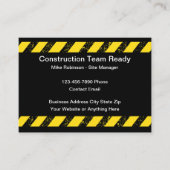 Cartes de visite de l'équipe de construction (Devant)