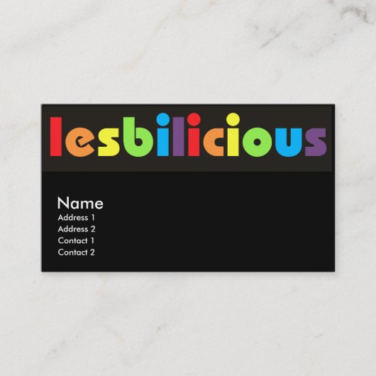 Cartes de visite de Lesbilicious (Devant)