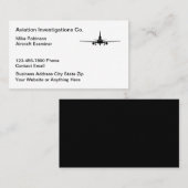 Cartes de visite de l'examinateur d'aéronefs d'avi (Devant / Derrière)