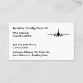 Cartes de visite de l'examinateur d'aéronefs d'avi (Devant)