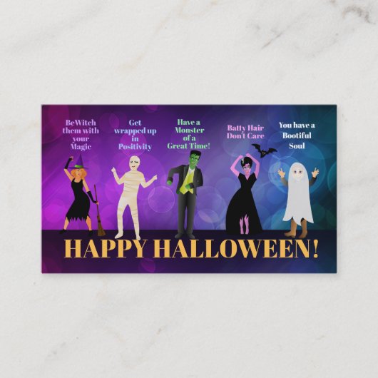Cartes de visite de l'Halloween Positivity (Devant)