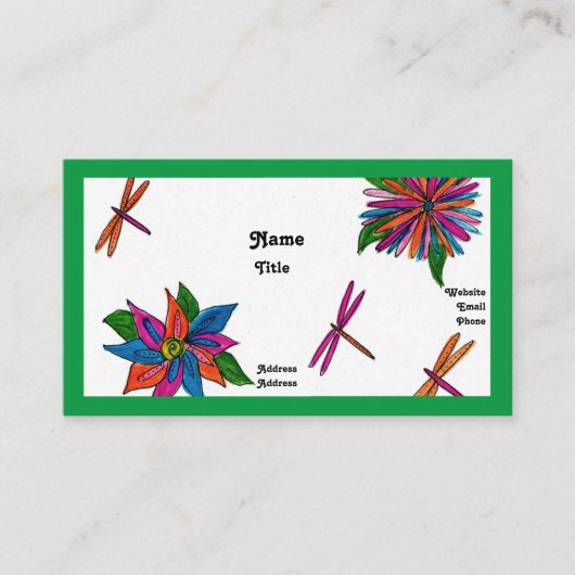 Cartes de visite de libellules (Devant)