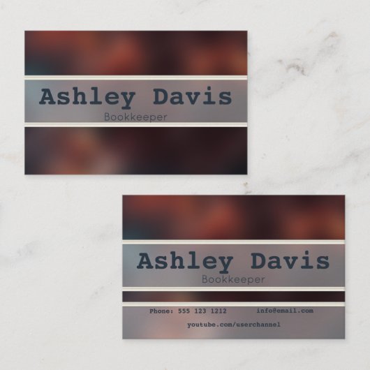 Cartes de visite de librairie (Devant / Derrière)