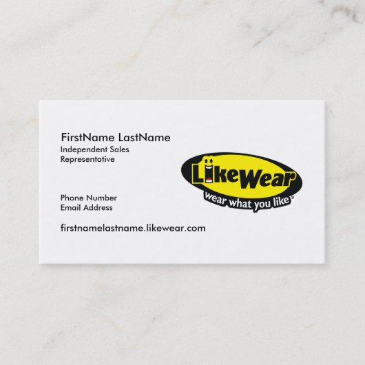 Cartes de visite de LikeWear (Devant)