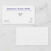 Cartes de visite de lin blanc (Devant / Derrière)