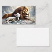 Cartes de visite de lions et d'agneaux (Devant / Derrière)