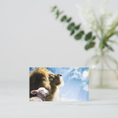 Cartes de visite de lions et d'agneaux (Debout devant)