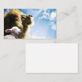 Cartes de visite de lions et d'agneaux (Devant / Derrière)