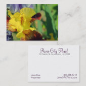 Cartes de visite de l'iris barbu #1 (Devant / Derrière)