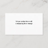 Cartes de visite de livraison par messagerie (Dos)