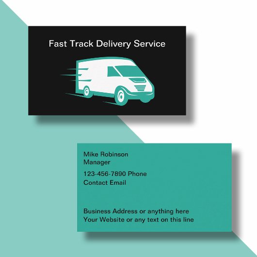 Cartes de visite de livraison simples et modernes