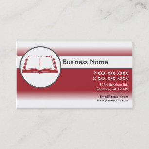 Cartes de visite de livre ouvert blanc rouge