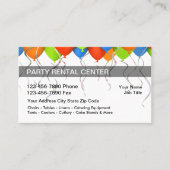 Cartes de visite de location de fêtes (Devant)
