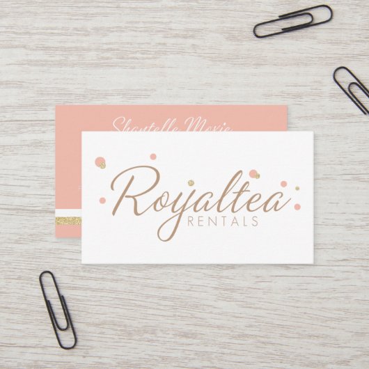 Cartes de visite de locations de Royaltea (Devant/Arrière en situation)