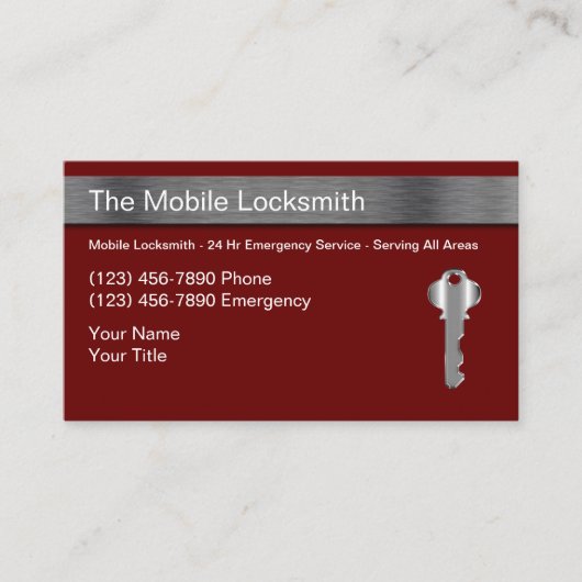 Cartes de visite de Locksmith Mobile Classy (Devant)